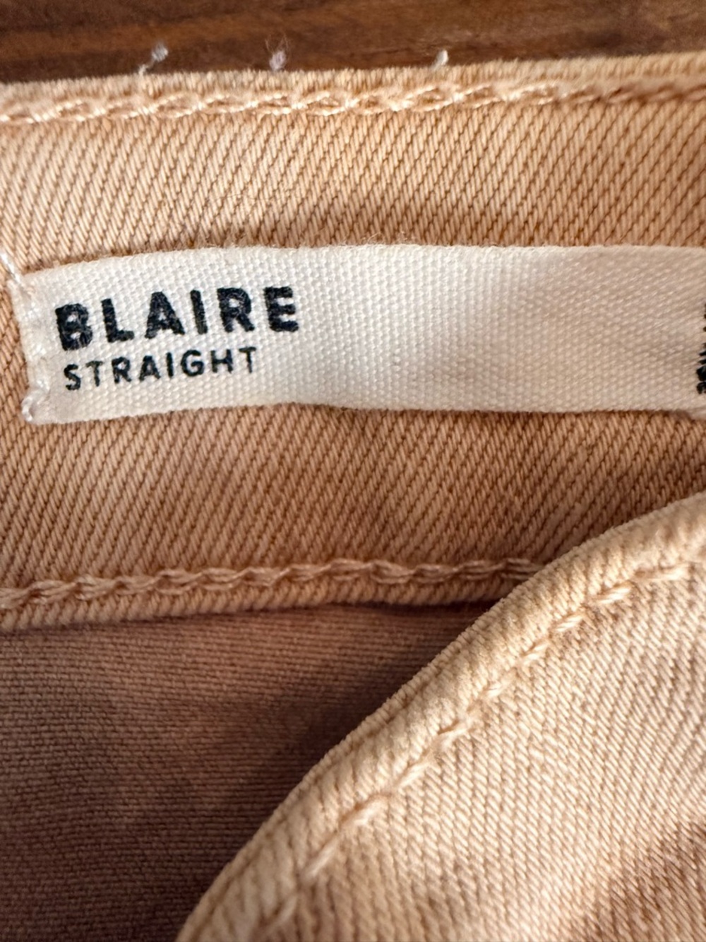 Dear John | Blair Straight CROPPED Jeans with Frayed Hem in Golden Cream | Sz 29 - Picture 6 of 10